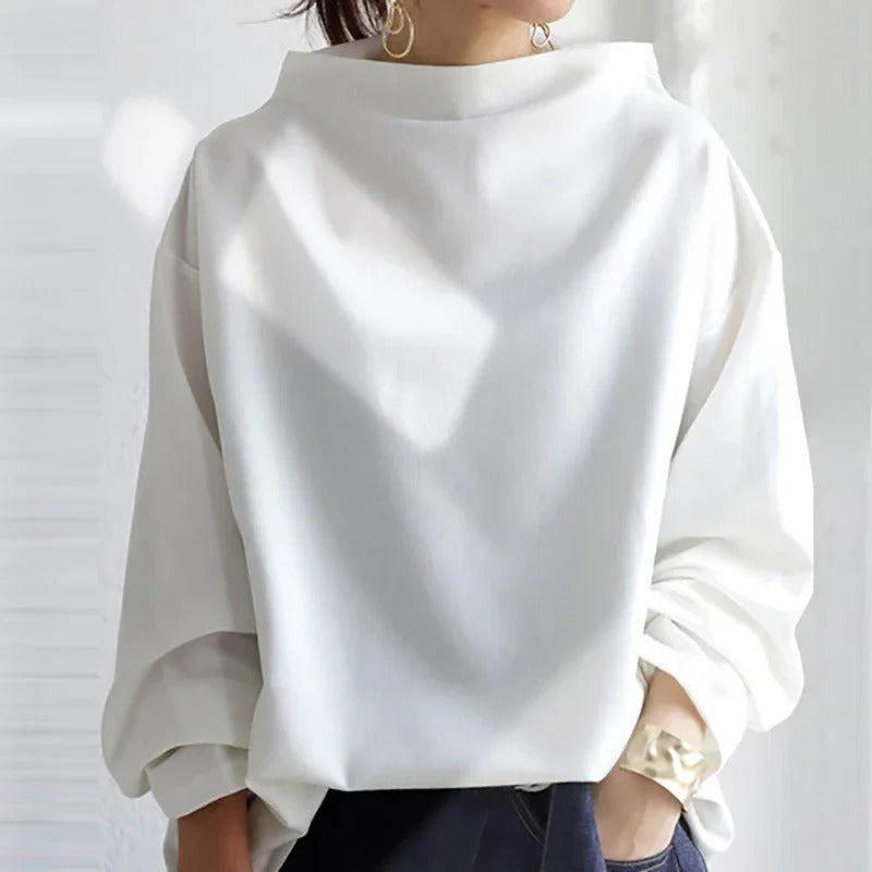 Pullover mit hohem Kragen, kurzärmelig, Modell Rovelyn