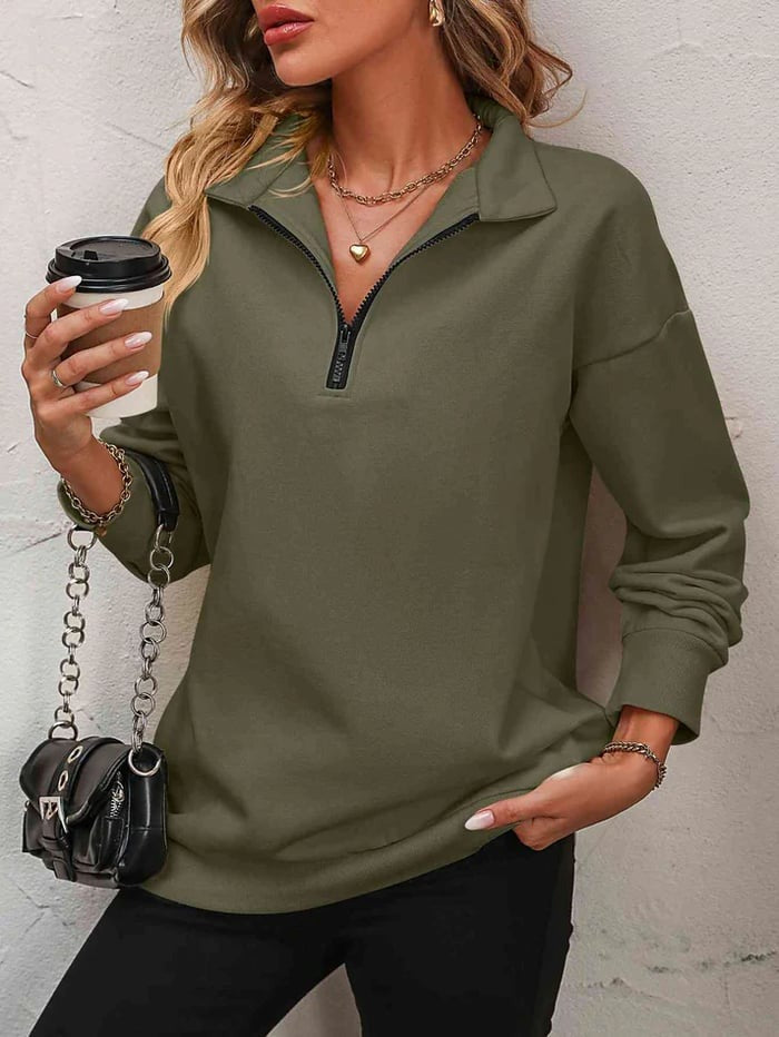 XENIA: Langarm-Pullover mit Reißverschluss