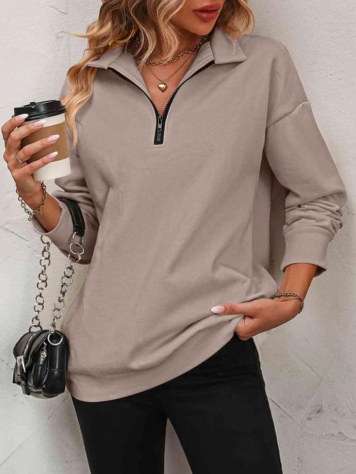 XENIA: Langarm-Pullover mit Reißverschluss