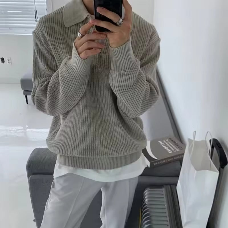RUDIGER Grobstrickpullover mit Reißverschluss