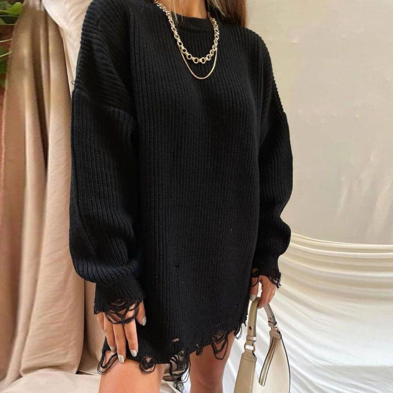 Extra large ripped sweater