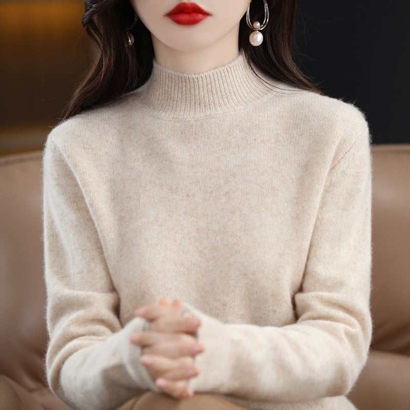 RAQUEL: Grobstrickpullover mit hohem Kragen