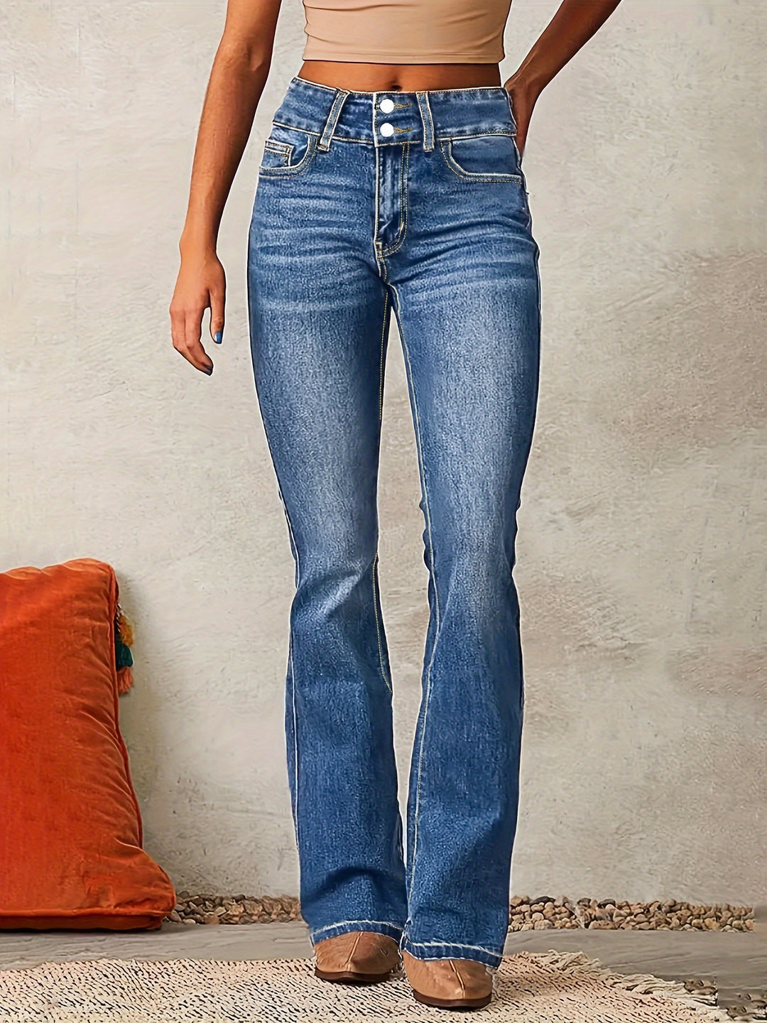 Melanie High-Waisted Schlagjeans