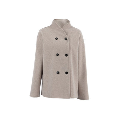 ModeGeist | Kurzer Doppelreiher Mantel Minimalistische Maßgeschneiderte Winterjacke