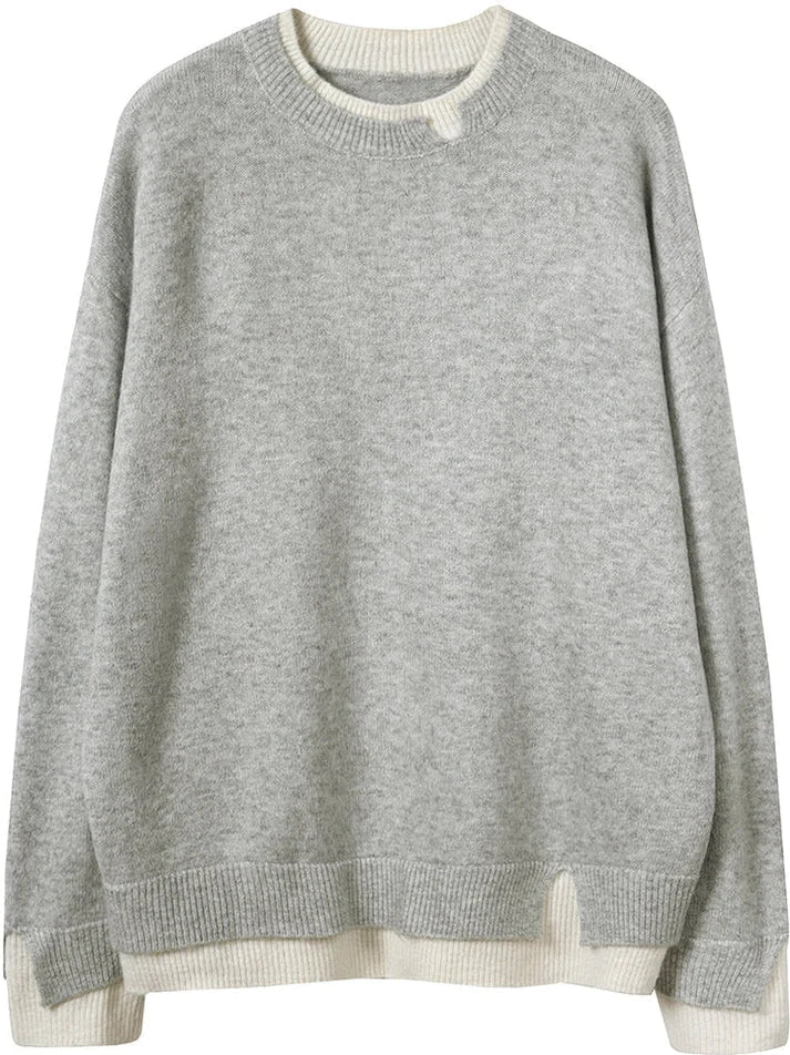 Fudus Grau-Weißes Sweatshirt
 - Krohn-e