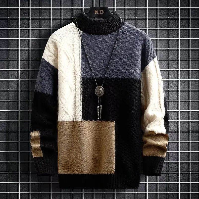 Herrenpullover im klassischen Rippenstrick