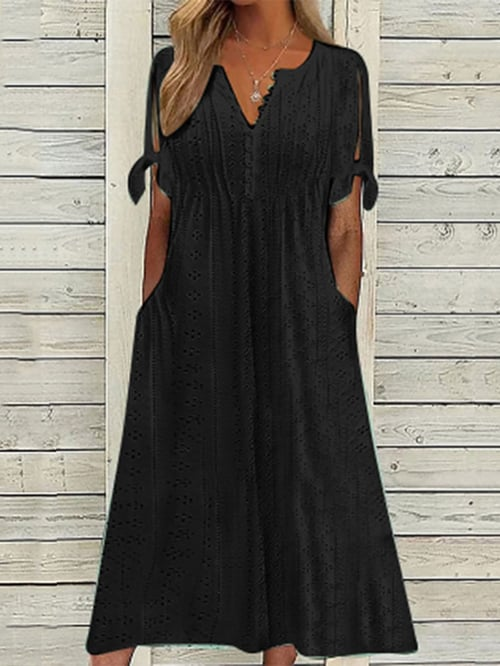 MODEGEIST Women's Solid Color Lace Resort Dress