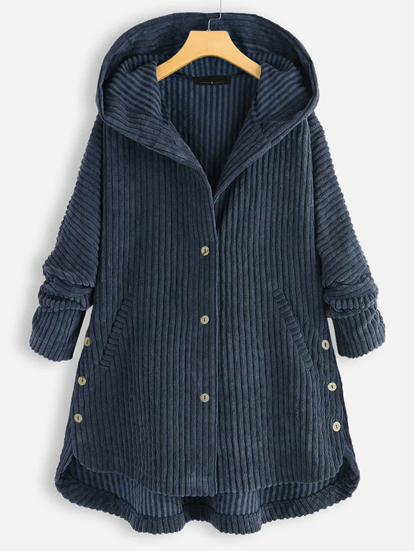 ModeGeist | gerippt Jack - stilvolles Damen Oversized High-Low-Jacke