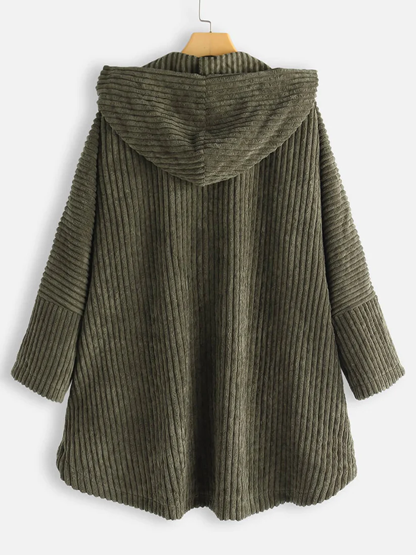 ModeGeist | gerippt Jack - stilvolles Damen Oversized High-Low-Jacke