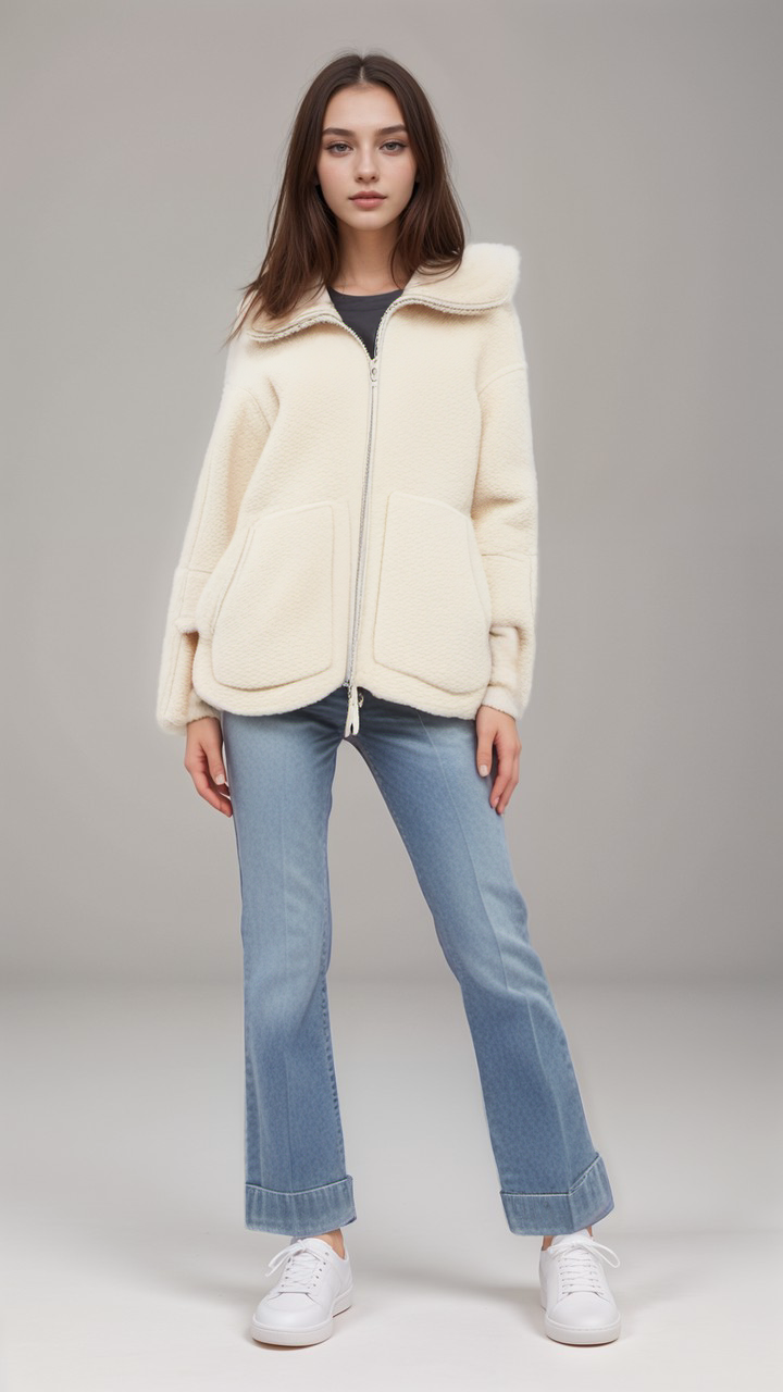 ModeGeist | Teddy Fleece Jacke Polyester Warm, Bequem