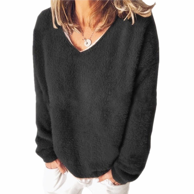 ModeGeist | V-Ausschnitt Sweatshirt Langarm Freizeitstil