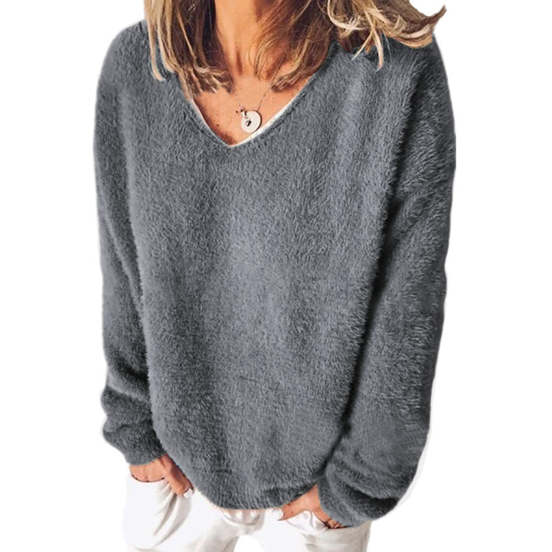 ModeGeist | V-Ausschnitt Sweatshirt Langarm Freizeitstil