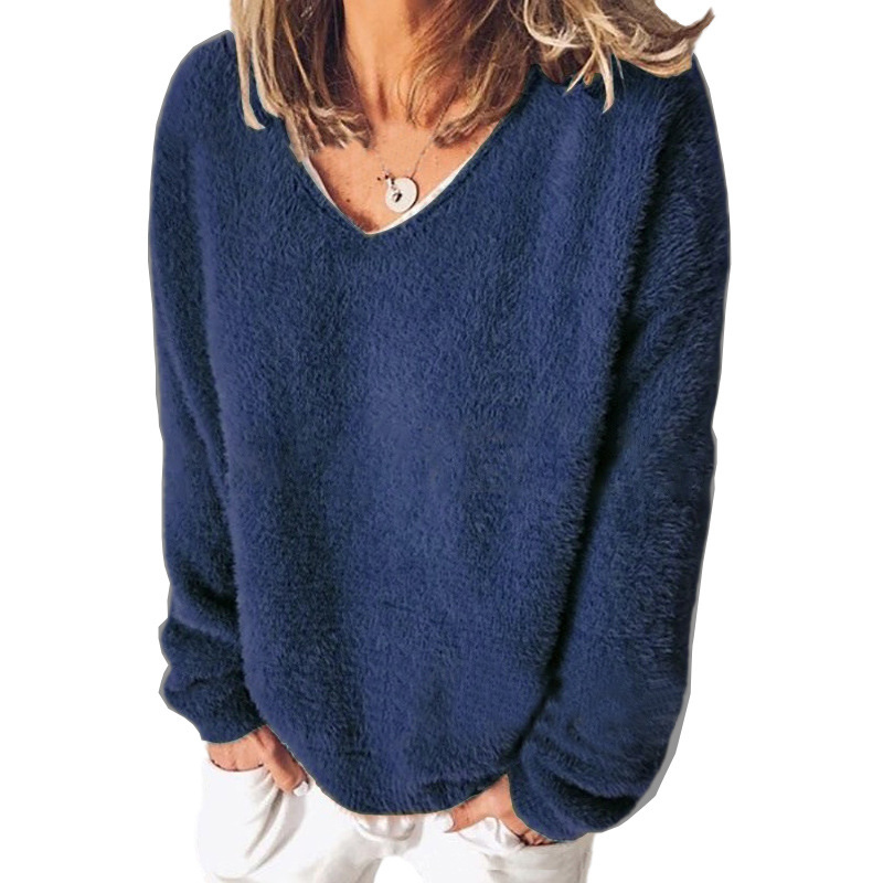 ModeGeist | V-Ausschnitt Sweatshirt Langarm Freizeitstil