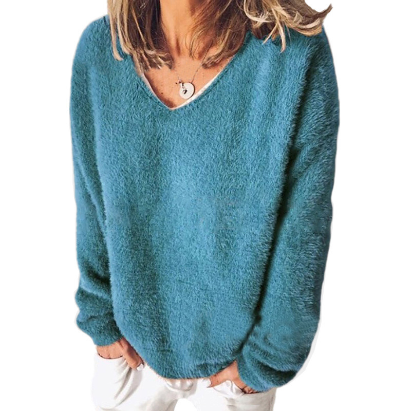 ModeGeist | V-Ausschnitt Sweatshirt Langarm Freizeitstil
