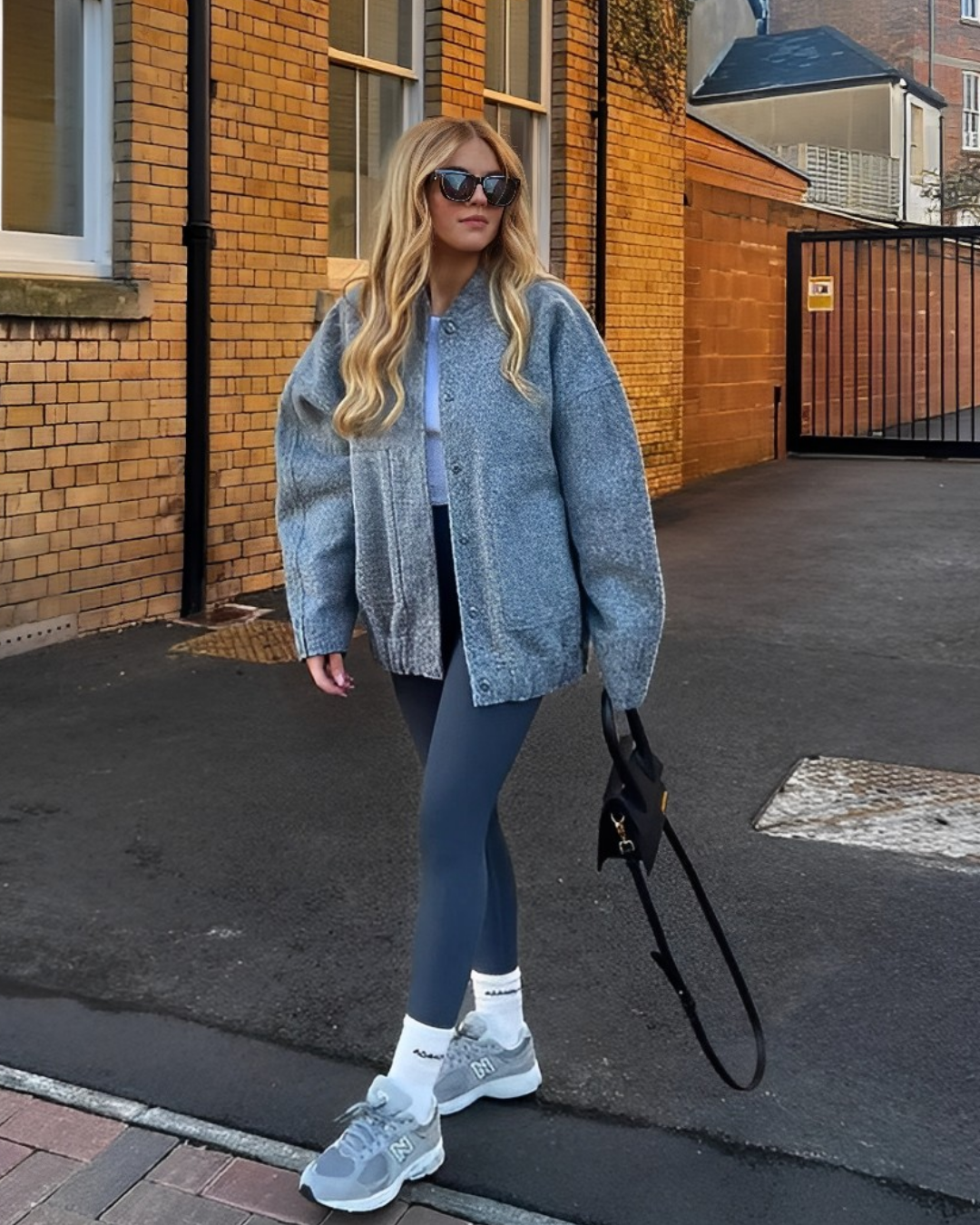 ModeGeist | Bomberjacke - Oversized Fit - Weiches Fleece - Druckknopfverschluss - Taschen