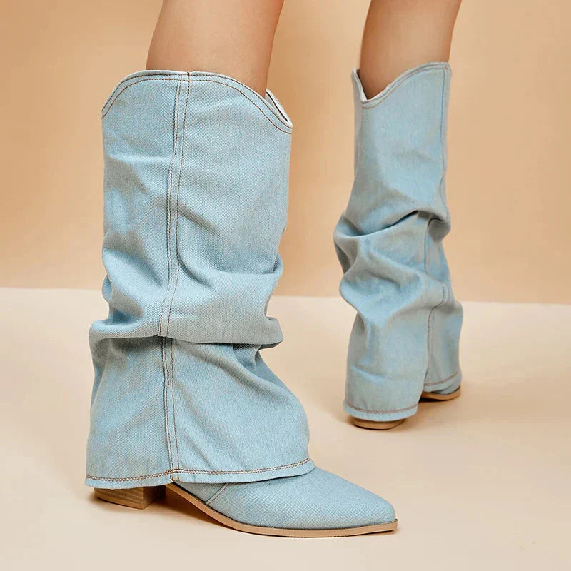 ModeGeist | Denim Cowboystiefel Lässig