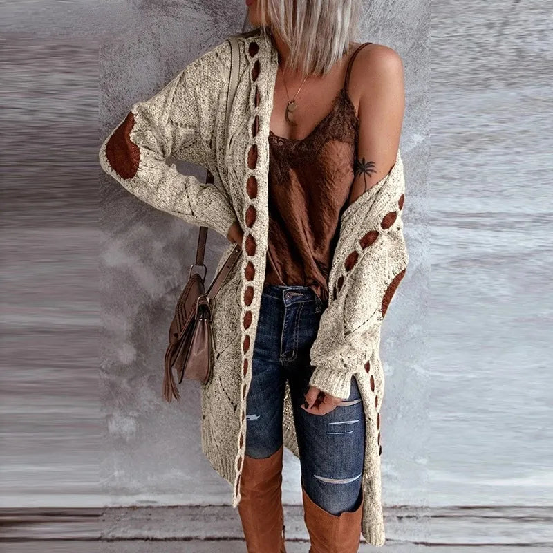 ModeGeist | Eleganter Strickpullover mit Kapuze Im Weinlese Stil