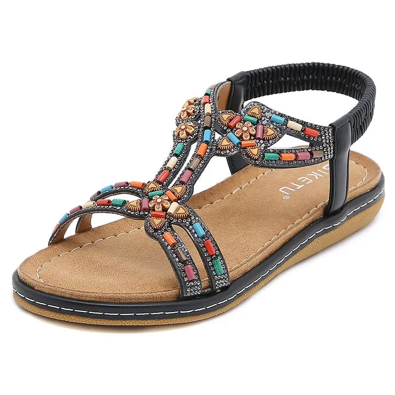 Strass- und Perlensandalen Glizzie mit Glitzer