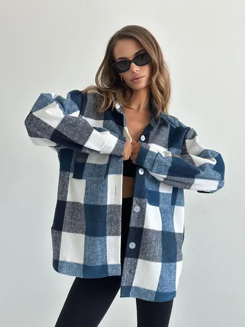 Herbstjacke für Damen von Elisay im Karo-Muster