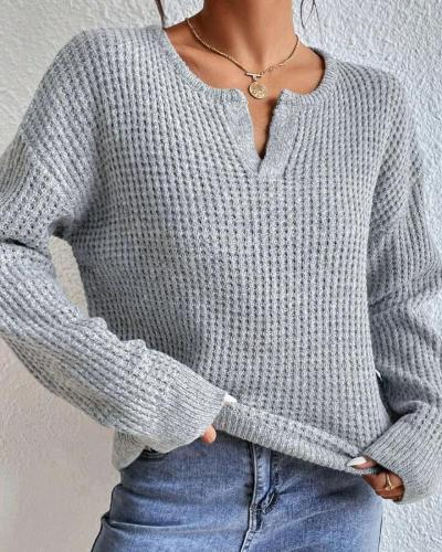 ModeGeist | Bequemer Damenpullover mit V-Ausschnitt und Wollmischung