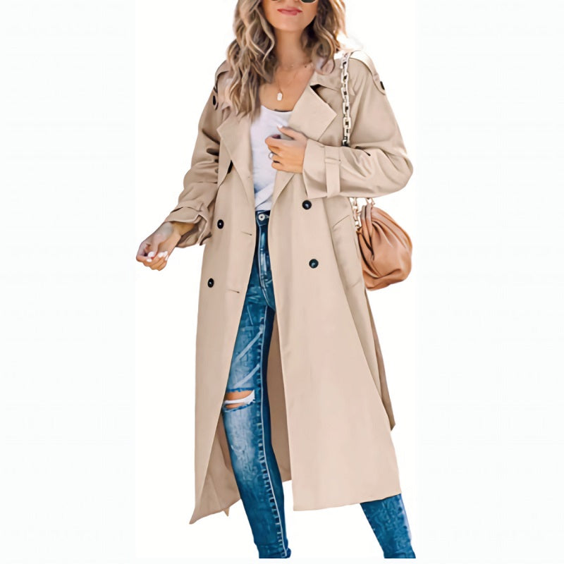 ModeGeist | Langer Trenchcoat Zeitlos & Funktional