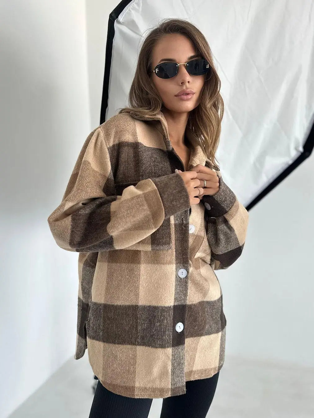Herbstjacke für Damen von Elisay im Karo-Muster