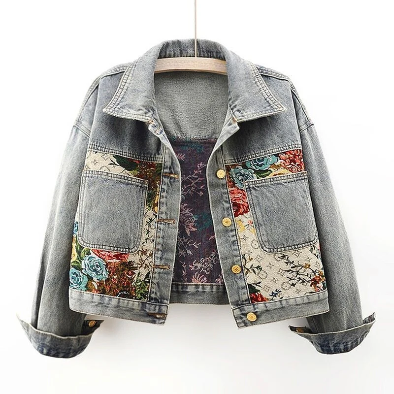 ModeGeist | Blumen Denimjacke