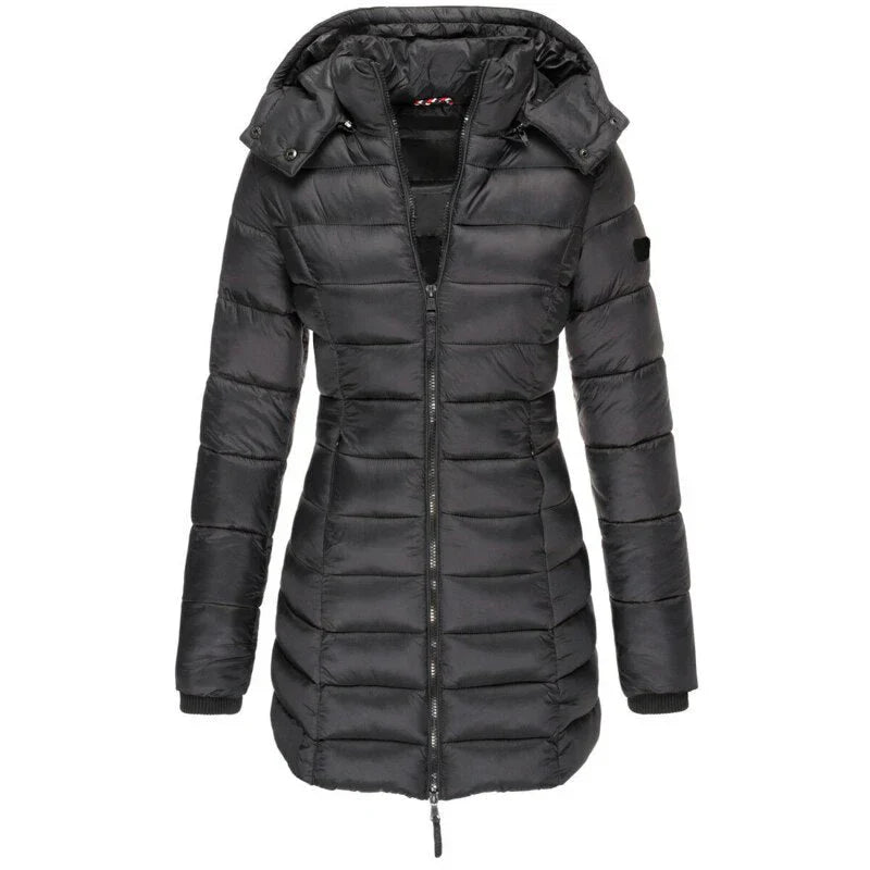 ModeGeist | Daunenjacke mit Kapuze und Reißverschluss