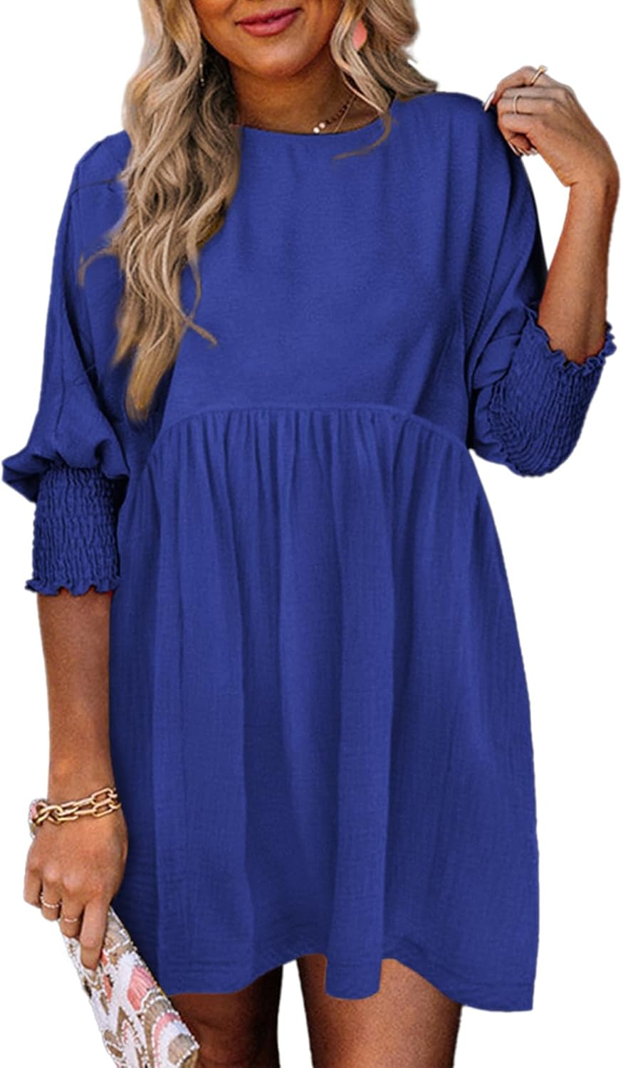 MODEGEIST Damen Sommerkleid Raffung Verstellbare Träger Leicht