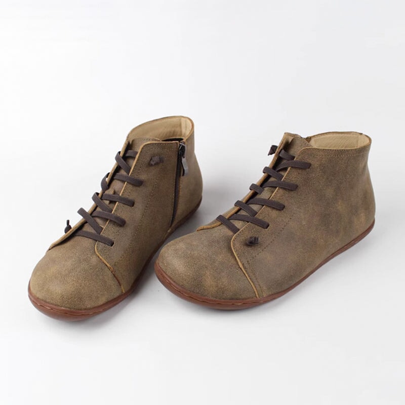 MODEGEIST Damen Ankle-Boots Reißverschluss Schwarz