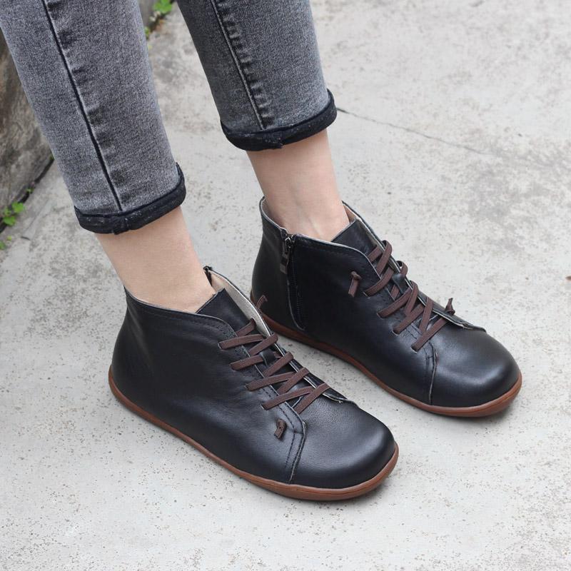 MODEGEIST Damen Ankle-Boots Reißverschluss Schwarz Vielseitig Design