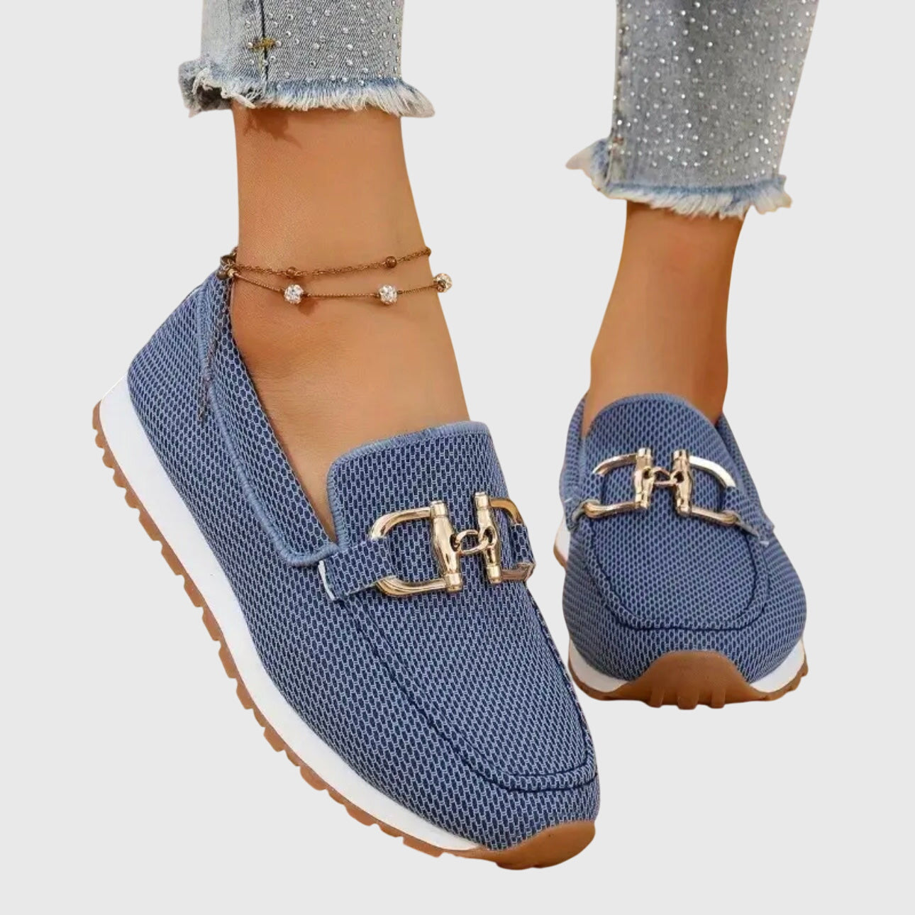 MODEGEIST Damen Loafer Slip-On Ergonomisch Gepolstert Bequem