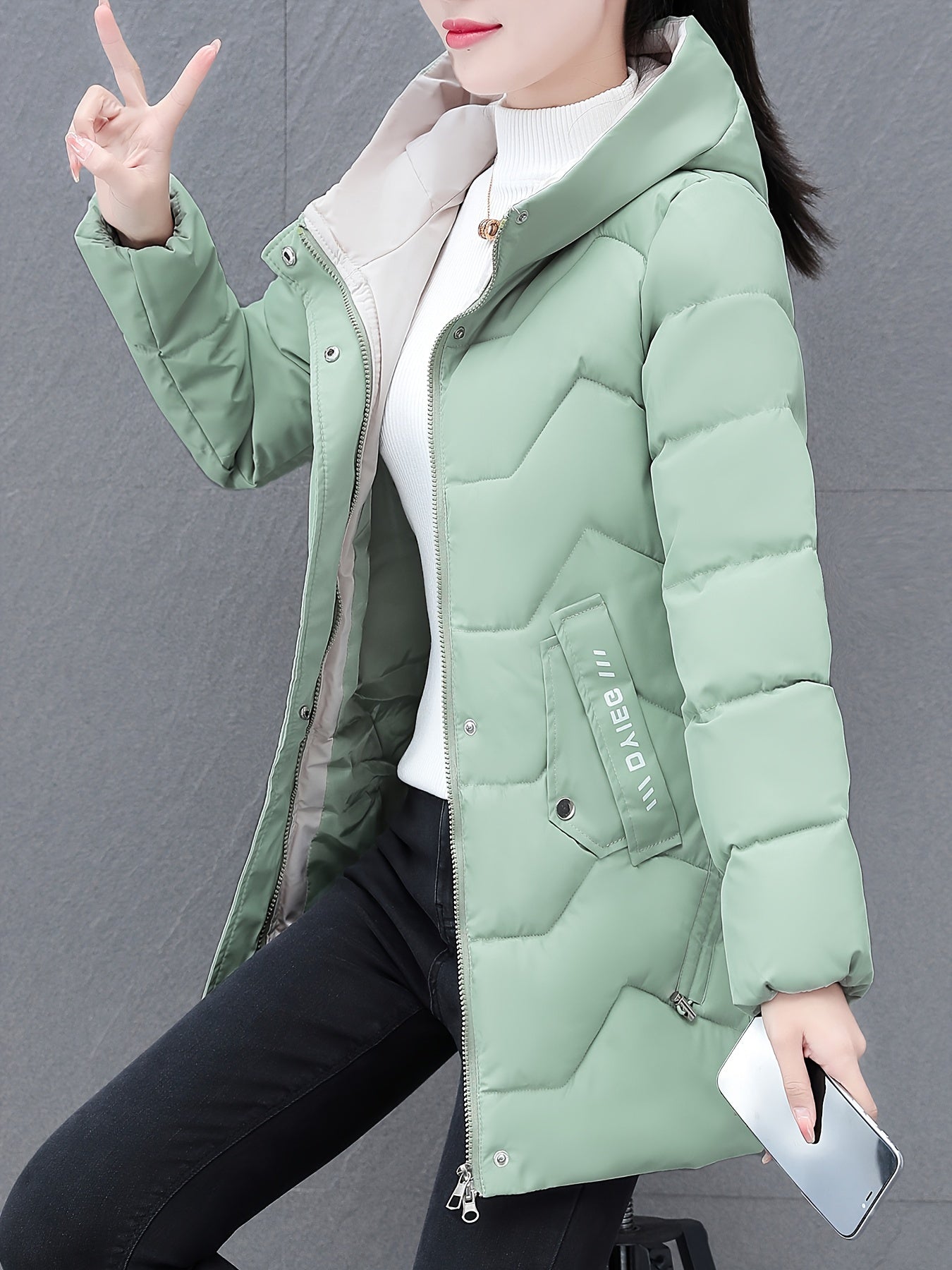 ModeGeist | Mittellange Gepolsterte Jacke für Frauen Ideal für Herbst Winter