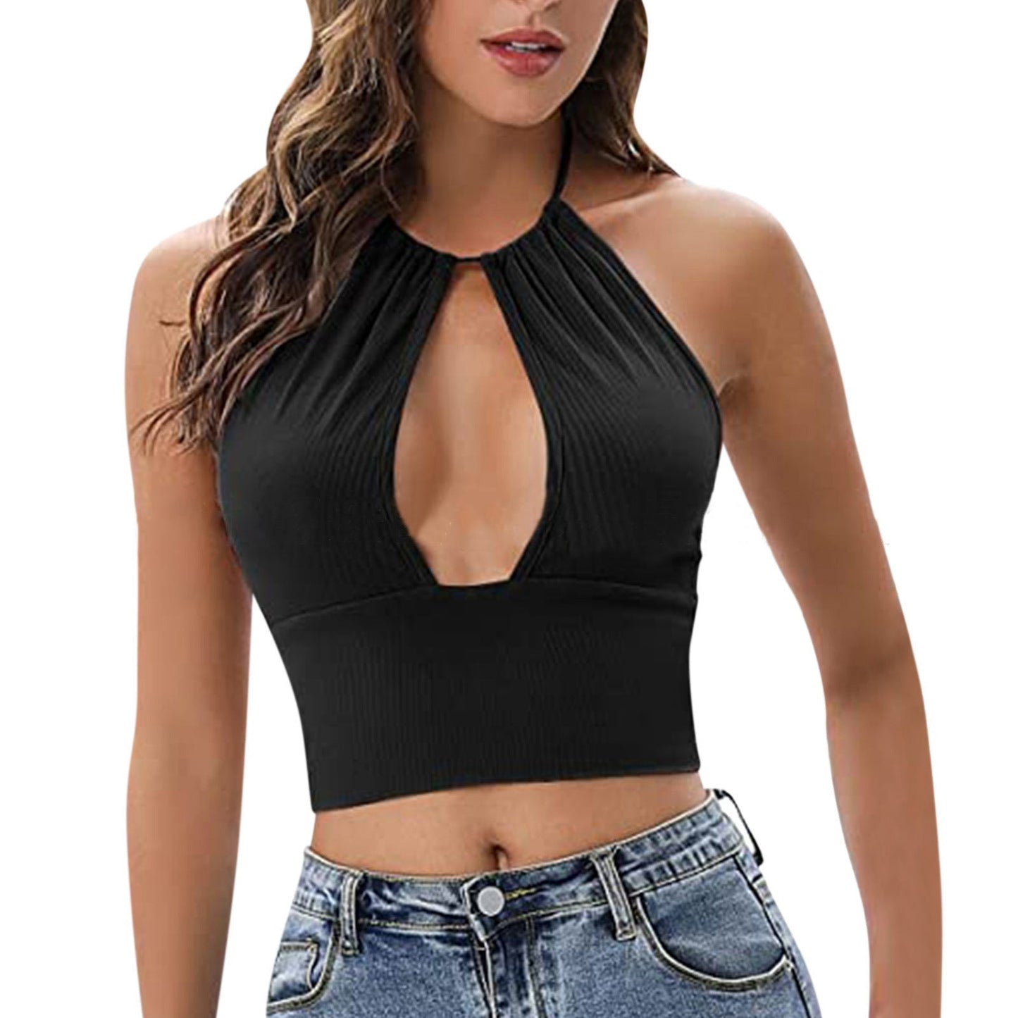 Fudus Sexy Sommer-Top mit Ausschnitt und Halterneck