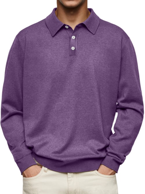 Dalvin – Casual und komfortables Langarm-Polohemd mit Revers