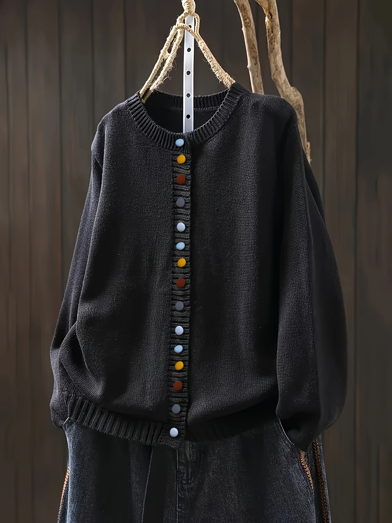 MODEGEIST Damen Strick-Cardigan Gemütlich Atmungsaktiv One Size