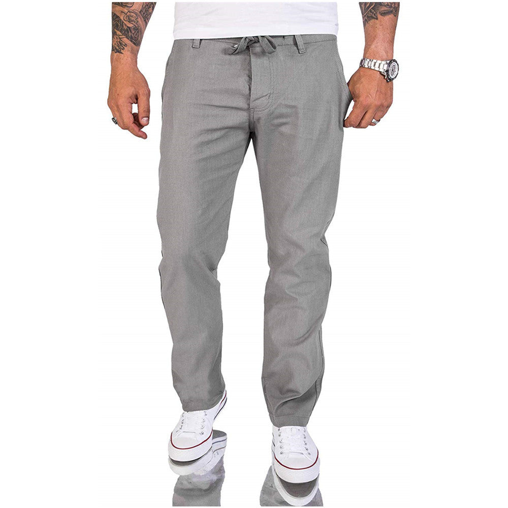 Unkomplizierte Herren-Baumwollhose in unifarbenem Design