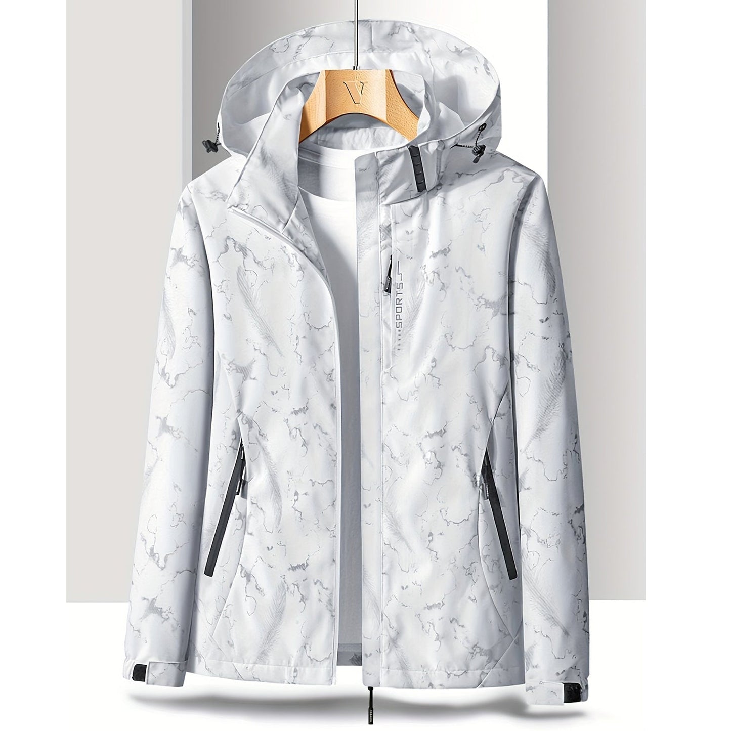 ModeGeist | Damen Sportjacke mit Kapuze, Winddicht und Wasserdicht