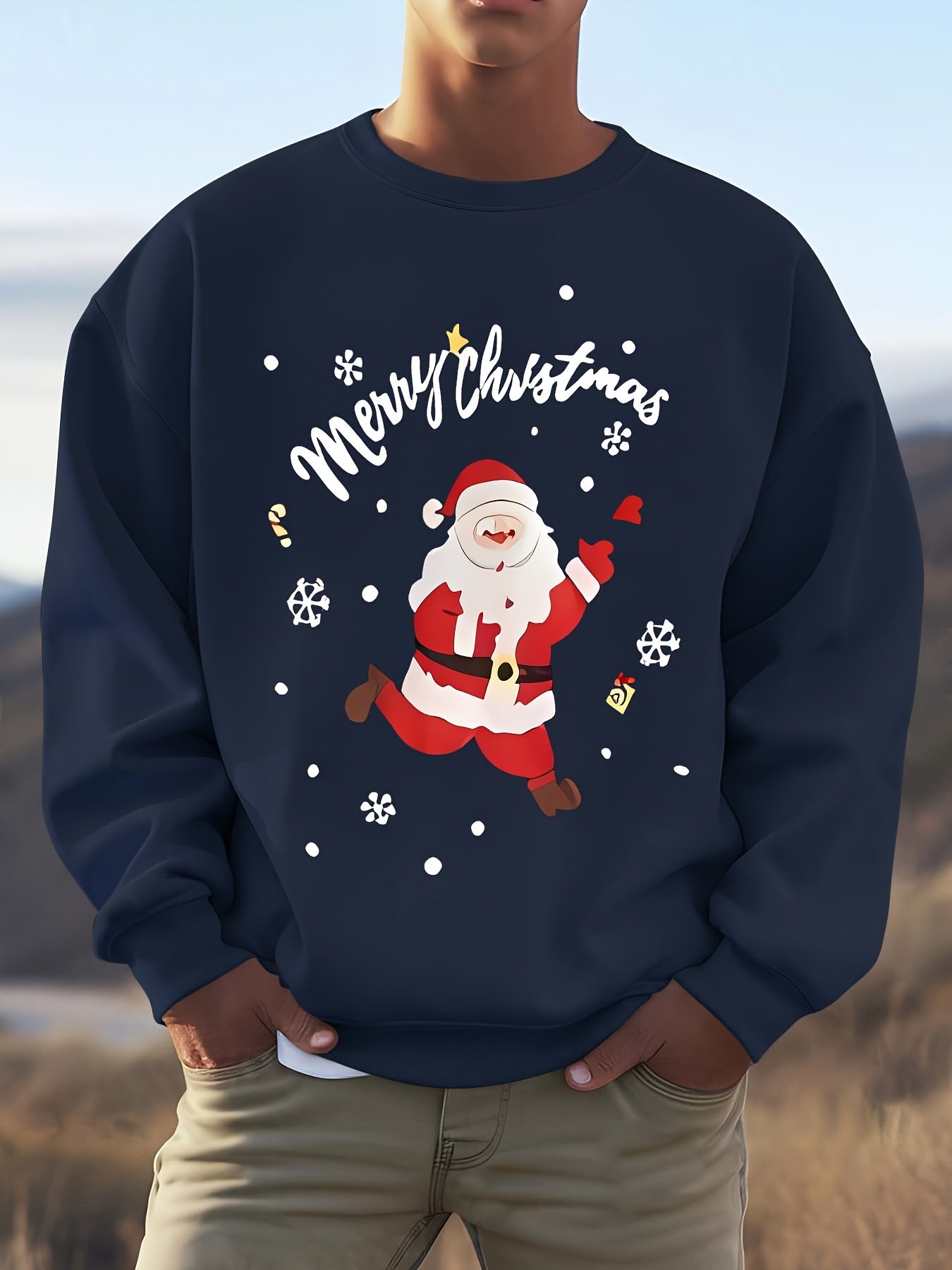 ModeGeist | Sweatshirt mit Weihnachtsmotiv Baumwolle Frohe Weihnachten Design
