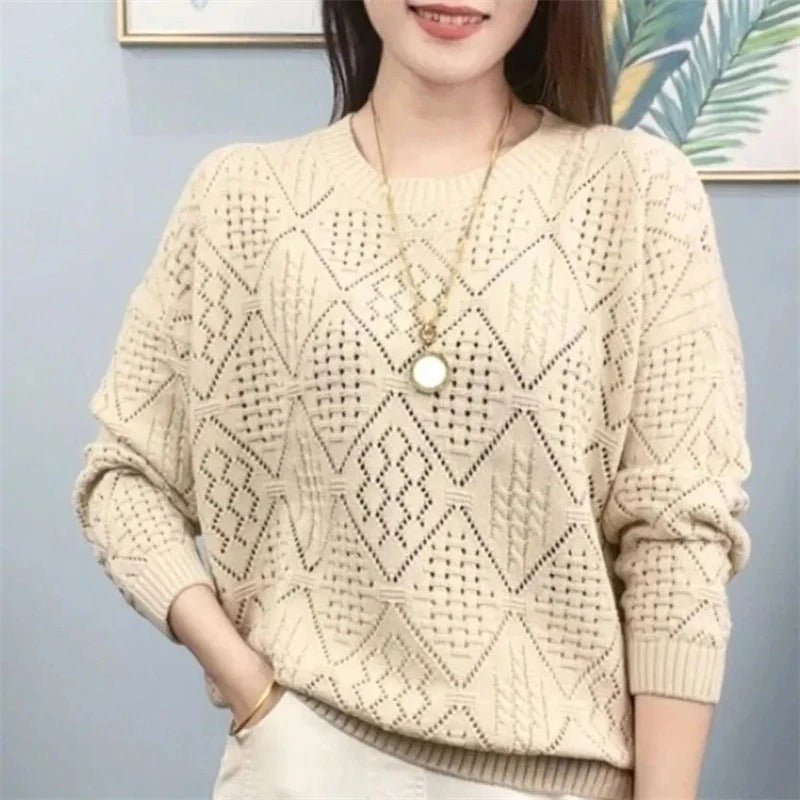 Margit: Rundhals-Strickpullover