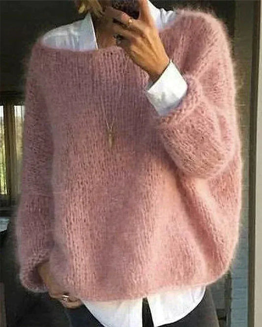 MODEGEIST Damen Strickpullover Langarm Relaxed-Fit