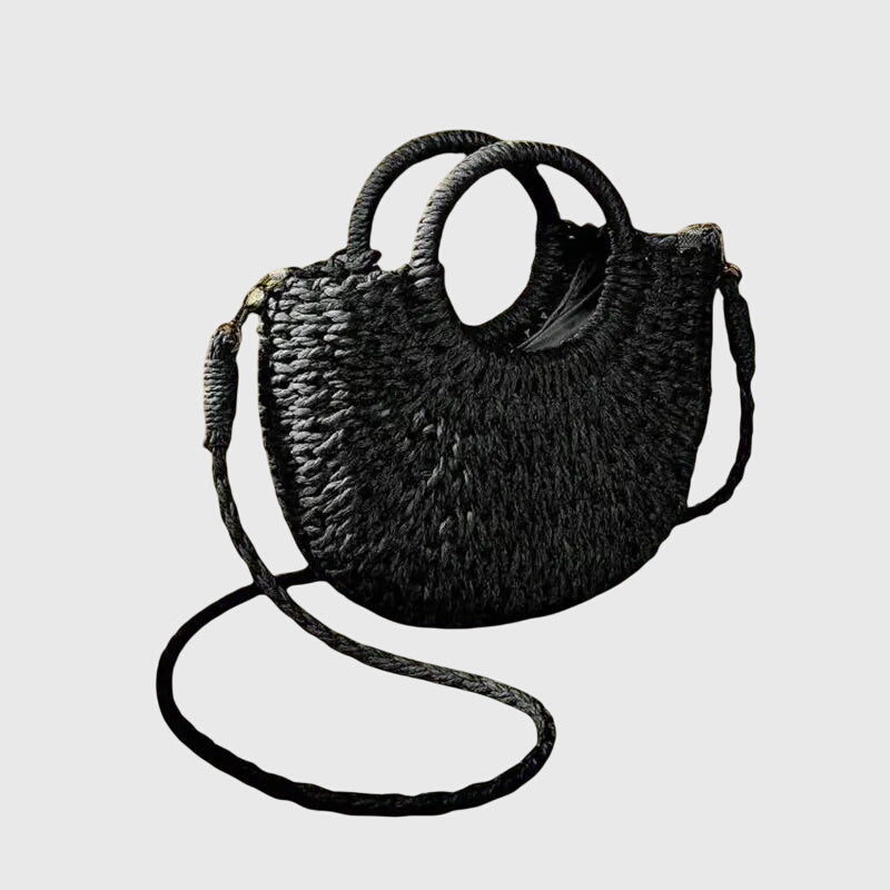 MODEGEIST Damen Handtasche Umweltfreundlich Rund-Henkel Geflochten
