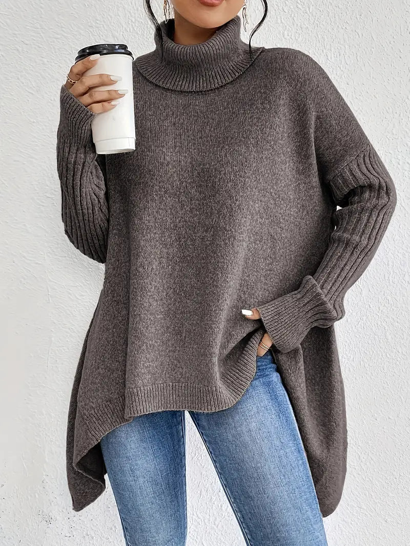 ModeGeist | langer Rollkragenpullover für den täglichen Komfort