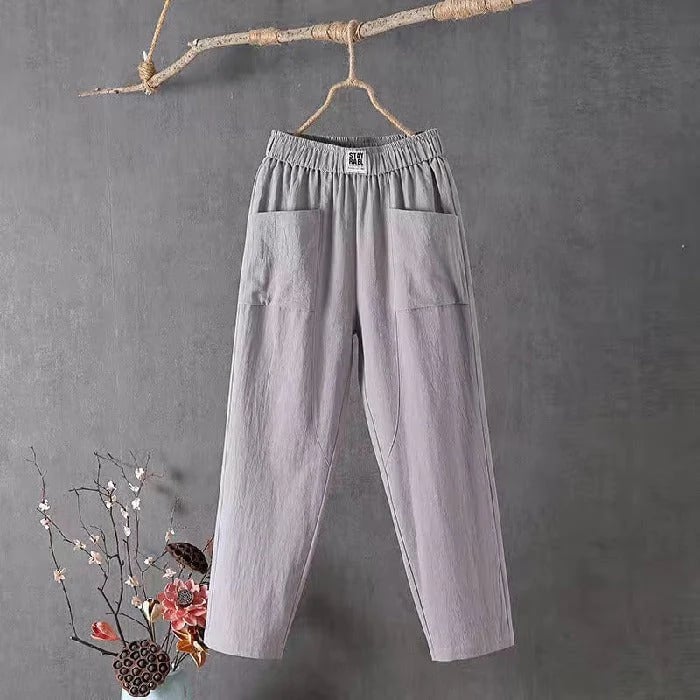GINA: Weite Baumwollhose mit geradem Schnitt