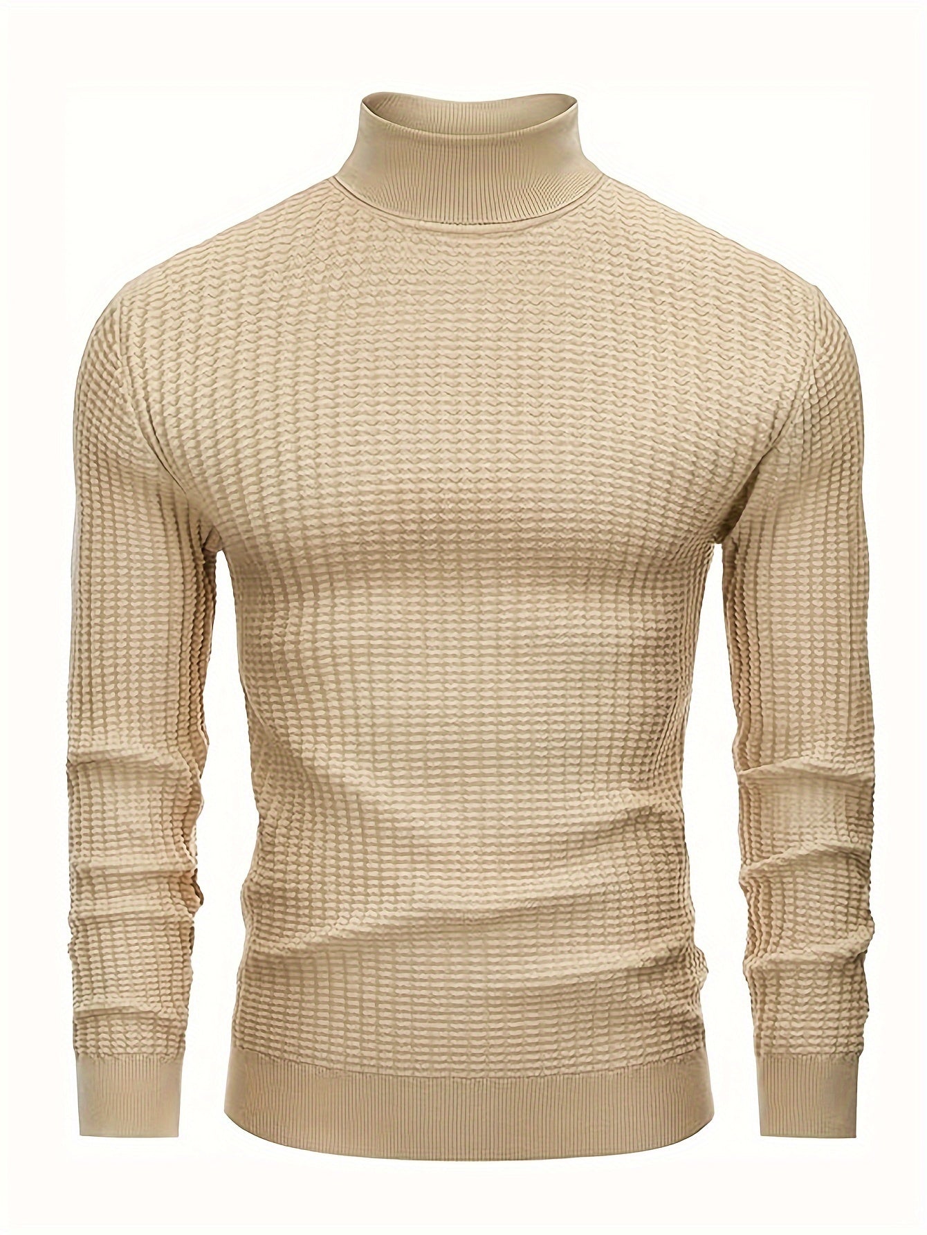 ModeGeist | Rollkragenpullover Waffelstrick Polyester-mix