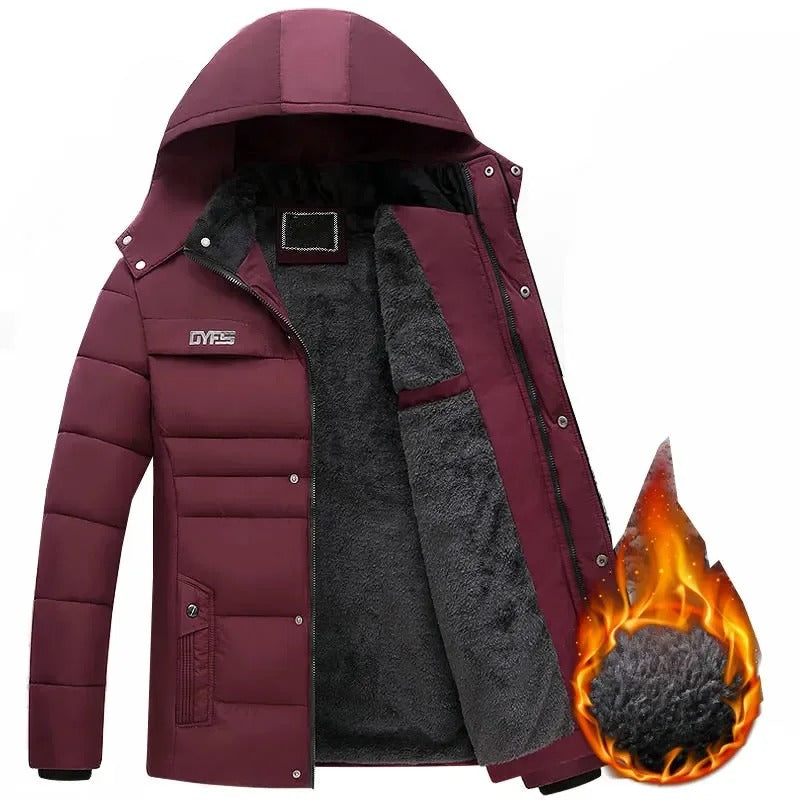 Warme, gefütterte Winterjacke für Herren