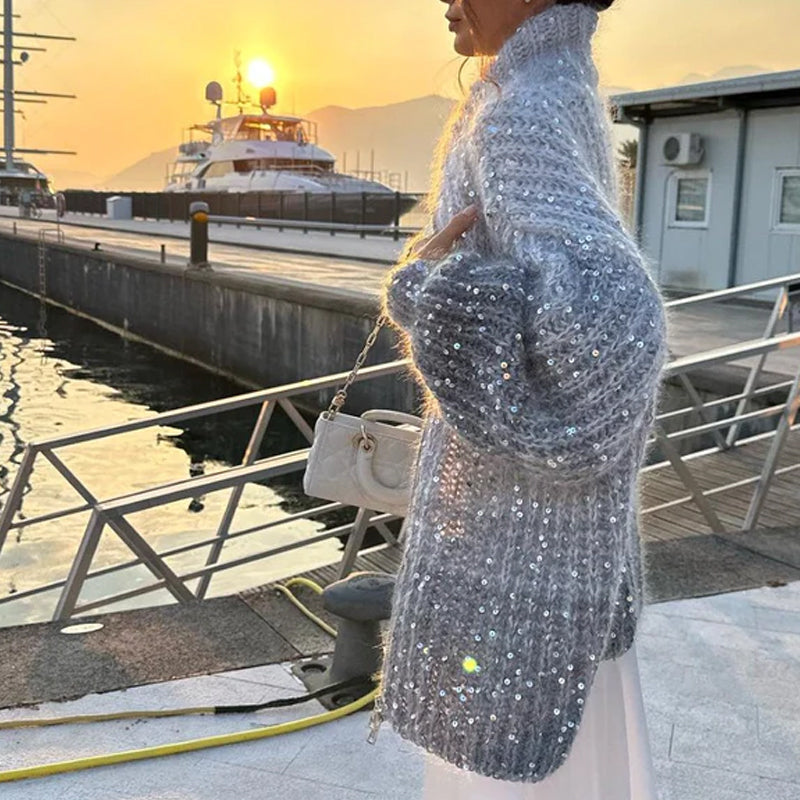 ModeGeist | Strickcardigan mit Pailletten