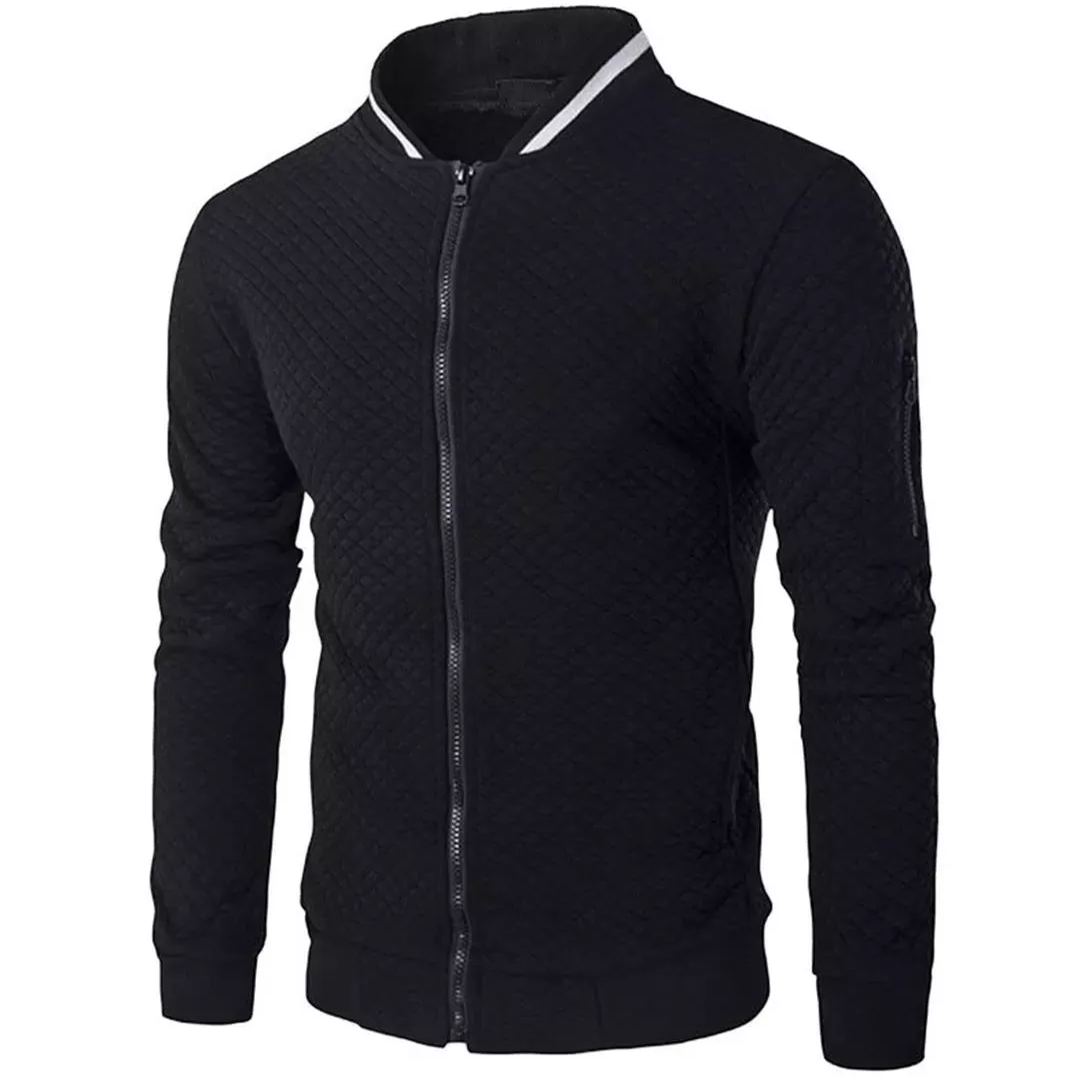 ModeGeist | Jacquard Zip-Bomberjacke