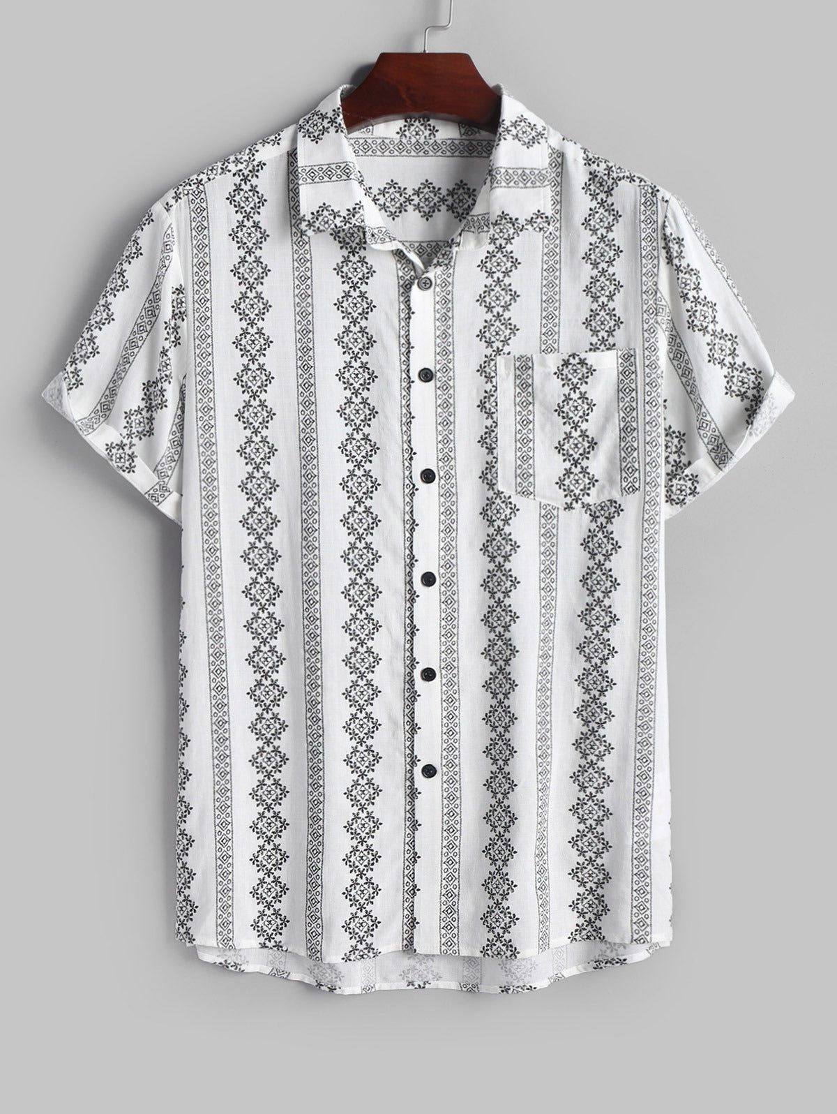 Fudus Oversize Top mit ethnischem Muster, atmungsaktiv und locker geschnitten