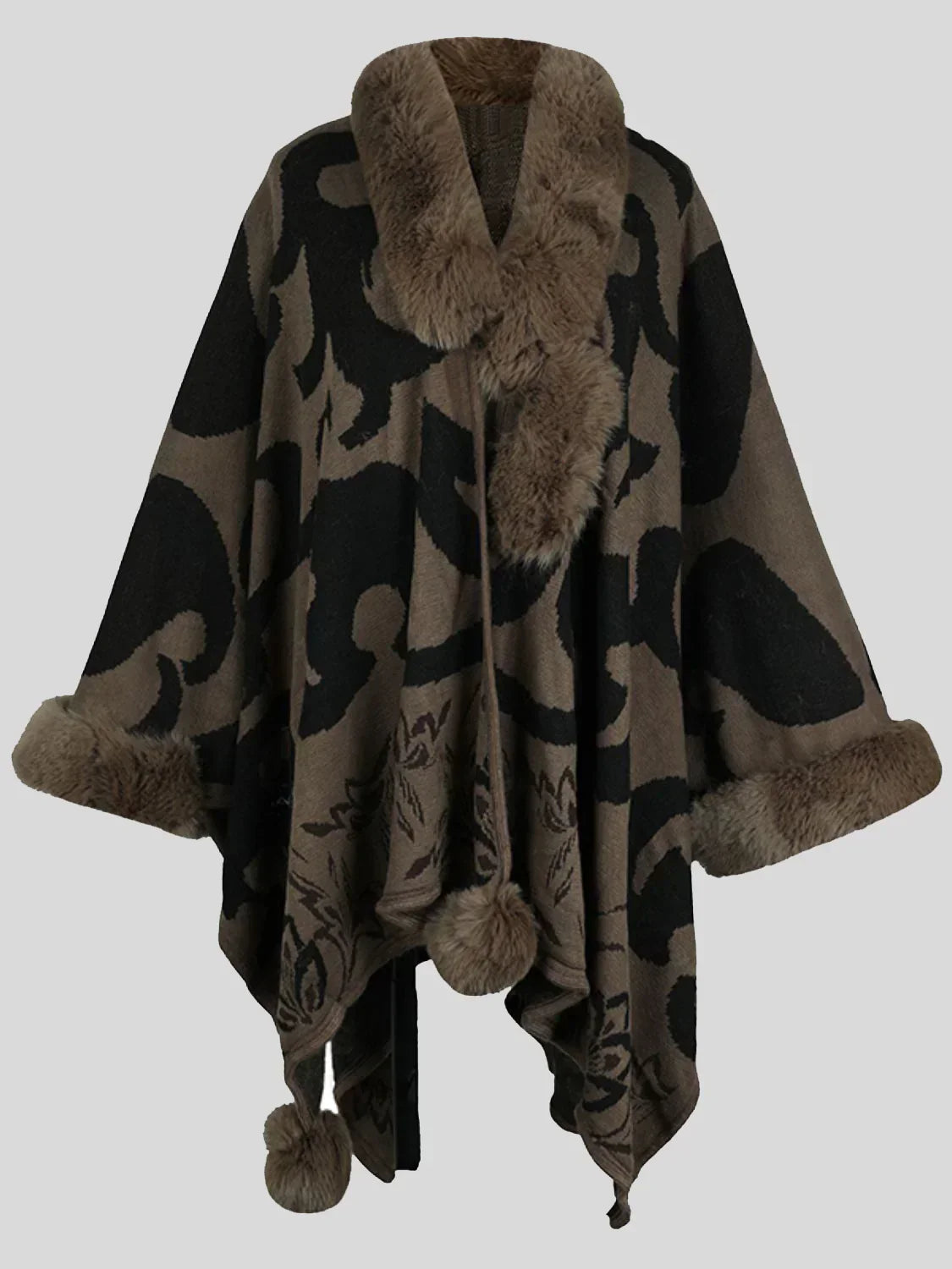ModeGeist | Stilvolles Poncho für Den Winter mit Druck